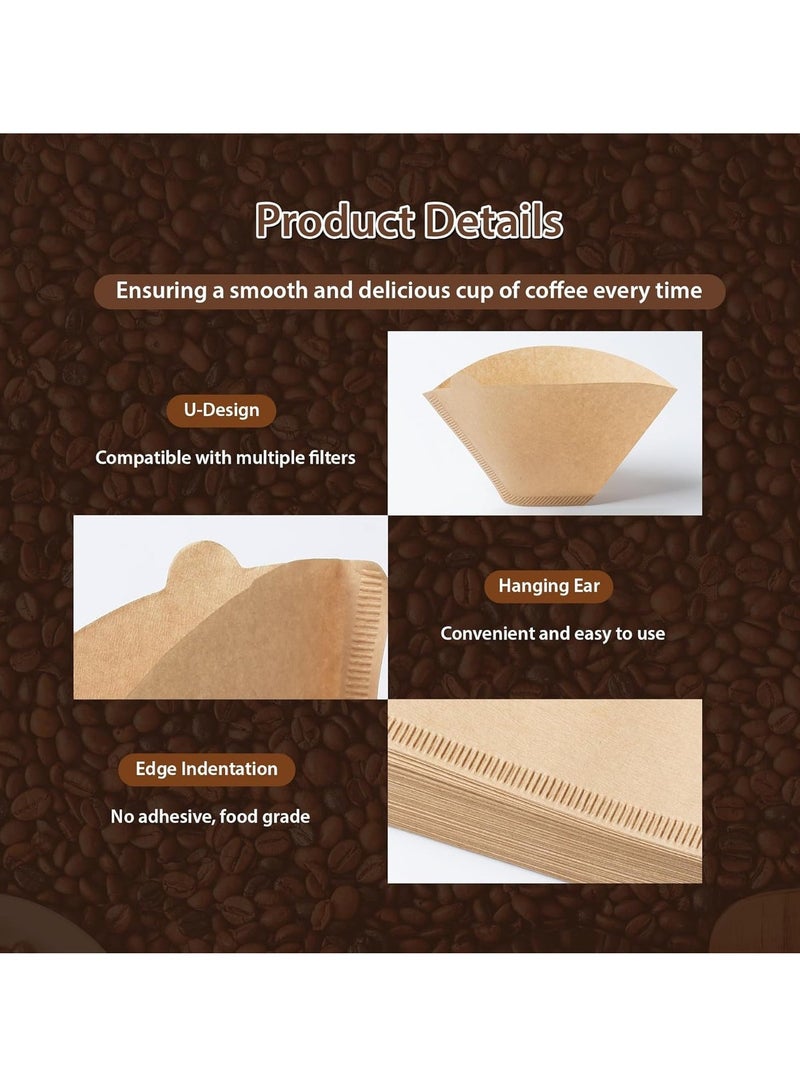 السيميا 100 ورقة ترشيح قهوة V60، مناسبة لماكينات القهوة بالتنقيط والقهوة المحضرة يدويًا، ورق ترشيح للاستخدام مرة واحدة، ترشيح دقيق، تأتي مع علبة بغطاء قابل للفتح. مثالية للاستخدام في المنزل أو المكتب أو أثناء السفر. - Image 4